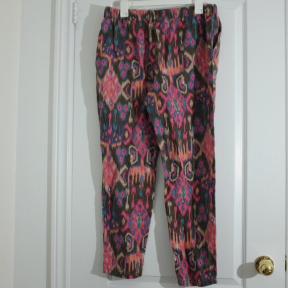 COPY - Anthropologie Marrakech Ikat slim pants 100% linen size L - Picture 3 of 9